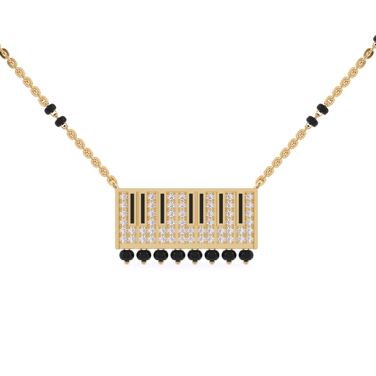 Stunning Round Cluster Diamond Mangalsutra